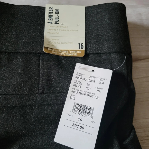 Laura Petite Straight  Leg Pull-On Pants with Contrast Trim - Picture 8 of 10